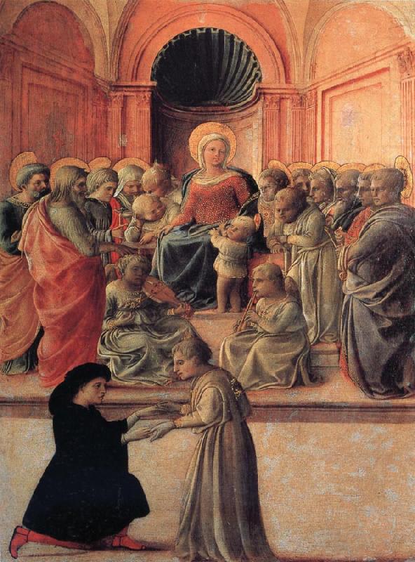 Madonna and Child with Angels,Saints and Donor, Fra Filippo Lippi